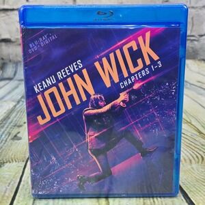 John Wick: Chapters 1-3 (Blu-ray + DVD + Digital) Keanu Reeves Action Movie NEW